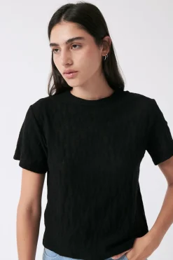 T-shirt texturé en coton bio | noir 