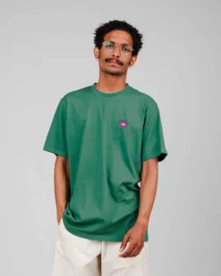 T-shirt turquoise imprimé en coton bio - heart t-shirt morera green