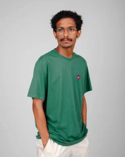 T-shirt turquoise imprimé en coton bio - heart t-shirt morera green