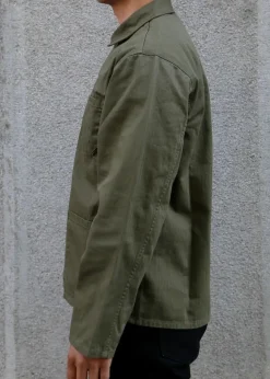 Veste à chevrons en coton bio | kaki 