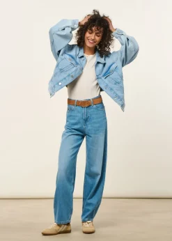 Veste denim en coton bio | bleu 