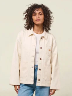 Veste denim en coton bio | ivory 