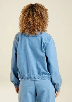 Veste denim léger en coton bio | bleu clair "jacket sunna denim light blue"