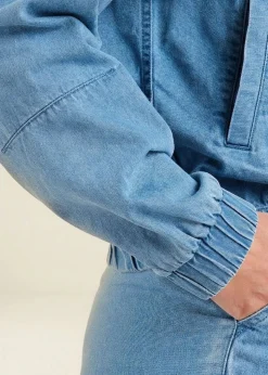 Veste denim léger en coton bio | bleu clair "jacket sunna denim light blue"