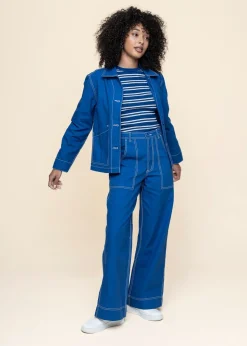 Veste en coton bio | bleu 