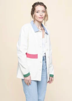 Veste en coton bio | écru "revivre - vanille"