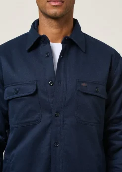 Veste en coton bio | marine "glenn padded shirt navy"