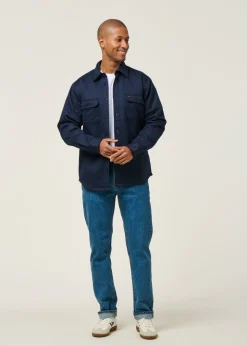 Veste en coton bio | marine "glenn padded shirt navy"