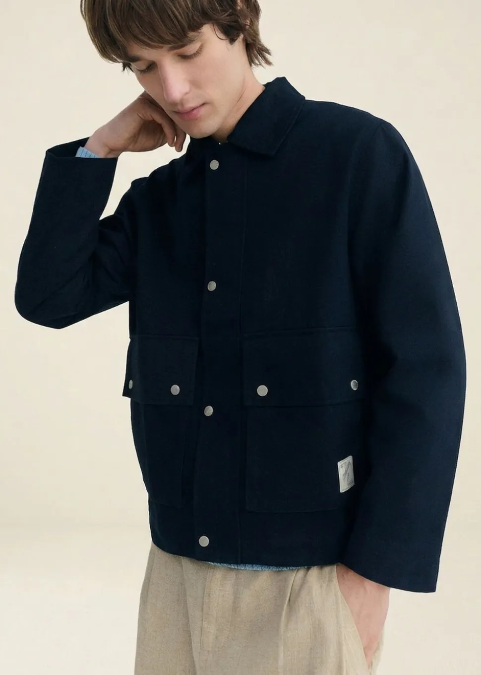 Veste en coton bio | marine "navy callum jacket"