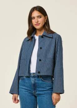 Veste en coton bio | rayé "railway stripes astrid jacket"