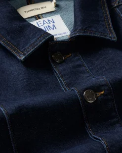 Veste en denim de coton bio | bleu "dark clean denim gus jacket"