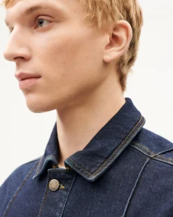 Veste en denim de coton bio | bleu 