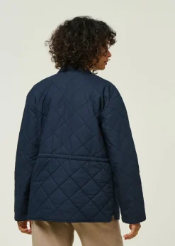 Veste matelassée en coton bio et matière recyclée | marine "padded overshirt - night sky'