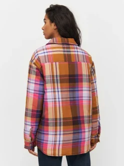 Veste matelassée en coton bio et matière recyclée | carreaux "overshirt multi check"