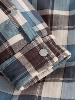 Veste matelassée en coton bio et matière recyclée | carreaux 