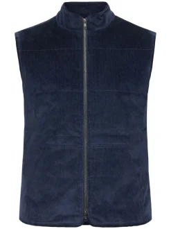 Veste sans manches en coton bio et matière recyclée | marine 