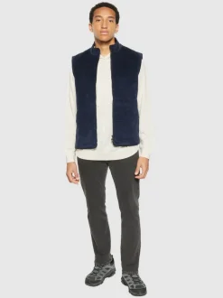 Veste sans manches en coton bio et matière recyclée | marine 