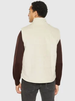 Veste sans manches en coton bio et matière recyclée | écru 
