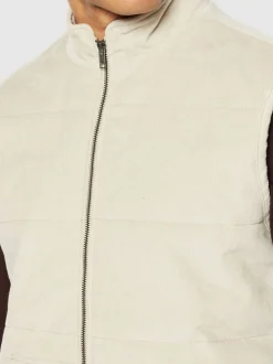 Veste sans manches en coton bio et matière recyclée | écru 