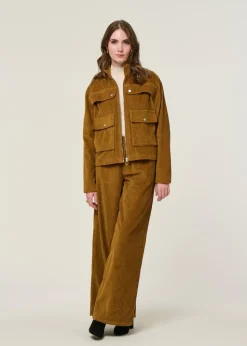 Veste velours en coton bio | camel "light oak corduroy celia jacket - brown"