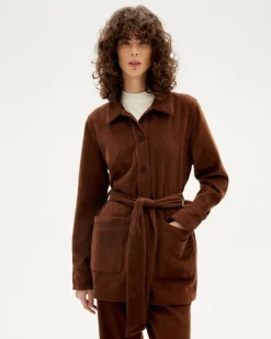 Veste velours en coton bio | marron "chocolate corduroy taylor jacket"