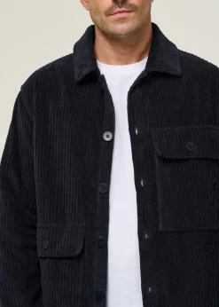 Veste velours en coton bio | marine "navy corduroy gabin shirt"