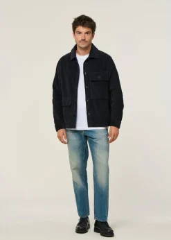 Veste velours en coton bio | marine 
