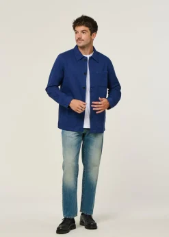 Veste worker en coton bio | bleu 